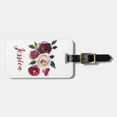 Personalisierte Aquarellfarben - Rote und weiße Ro Gepäckanhänger (Vorderseite horizontal)