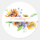 Personalisierte Aquarellfarben Runder Aufkleber (Vorderseite)