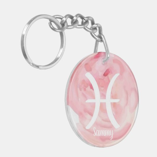 Personalisierte Aquarellfarben Schlüsselanhänger (Vorderseite links)