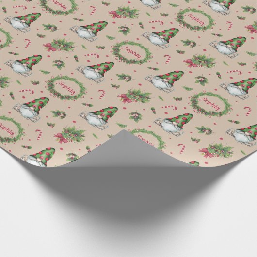 Personalisierte Aquarellfarben Weihnachten Geschenkpapier (Ecke)