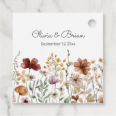 Personalisierte Aquarellfarben Wildblume Hübsch Geschenkanhänger (Rückseite)