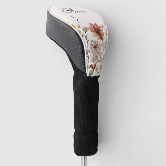 Personalisierte Aquarellfarben Wildblume Hübsch Golf Headcover (angewinkelt)