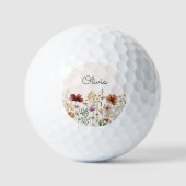 Personalisierte Aquarellfarben Wildblume Hübsch Golfball (Vorderseite)