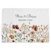 Personalisierte Aquarellfarben Wildblume Hübsch Große Geschenktüte (Vorderseite)