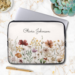 Personalisierte Aquarellfarben Wildblume Hübsch Laptopschutzhülle