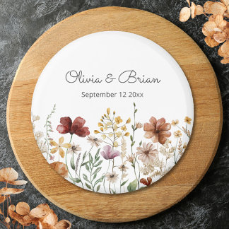 Personalisierte Aquarellfarben Wildblume Hübsch Magnet