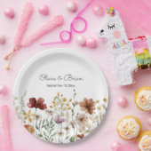 Personalisierte Aquarellfarben Wildblume Hübsch Pappteller (Party)