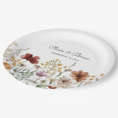 Personalisierte Aquarellfarben Wildblume Hübsch Pappteller (Schrägansicht)