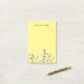 Personalisierte Aquarellfarben - Wildblumen Post-it Klebezettel (Auf Schreibtisch)