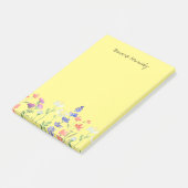 Personalisierte Aquarellfarben - Wildblumen Post-it Klebezettel (angewinkelt)