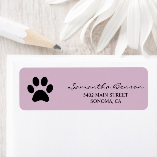 Personalisierte Aquarellfarbenpaw-Rücksendeadresse (Insitu)