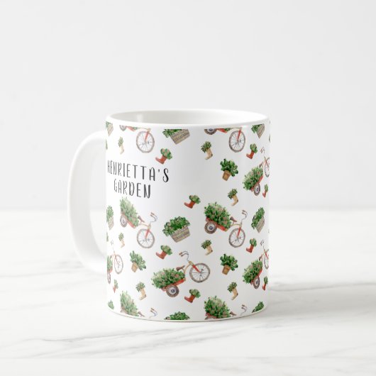 Personalisierte Aquarellgartencoffee-Tasse Kaffeetasse (Vorderseite Links)