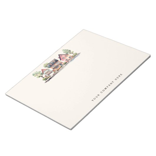 Personalisierte Aquarellhäuser Real Anwesen Notizblock (angewinkelt)