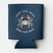 Personalisierte Aquarellkrebse Sommerstrand Wasser Dosenkühler (Vorderseite)