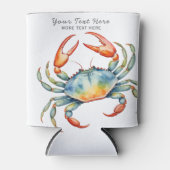 Personalisierte Aquarellkrebse Sommerstrand Wasser Dosenkühler (Vorderseite)