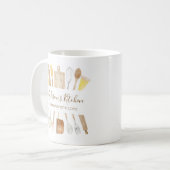 Personalisierte Aquarellküche Kochutensilien Kaffeetasse (Vorderseite Links)