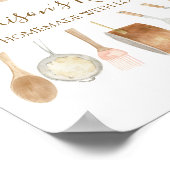 Personalisierte Aquarellküche Kochutensilien Poster (Ecke)