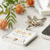 Personalisierte Aquarellküche Kochutensilien Schlüsselanhänger (Seite)