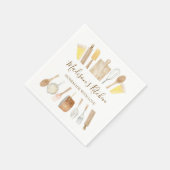 Personalisierte Aquarellküche Kochutensilien Serviette (Ecke)