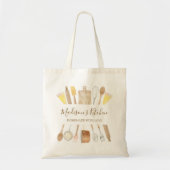 Personalisierte Aquarellküche Kochutensilien Tragetasche (Vorne)