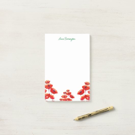 Personalisierte Aquarellpfeifen Post-it Klebezettel (Auf Schreibtisch)