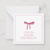 Personalisierte Aquarellpinken Mitteilungskarte (Vorderseite)