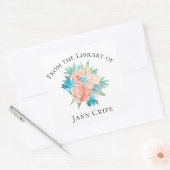 Personalisierte Aquarellplatte Quadratischer Aufkleber (Umschlag)