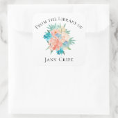 Personalisierte Aquarellplatte Quadratischer Aufkleber (Tasche)