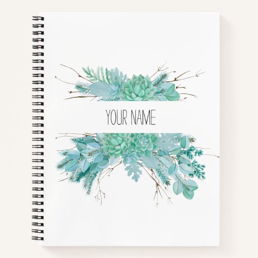 Personalisierte Aquarellsikkulturen Notizblock (Vorderseite)