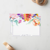 Personalisierte Aquarelltulis Mitteilungskarte (Vorderseite/Rückseite Beispiel)