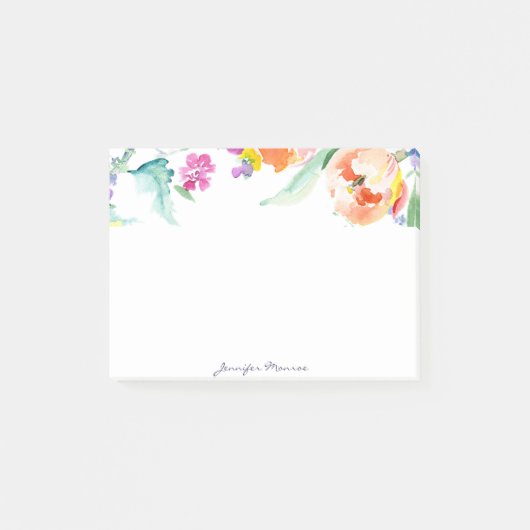 Personalisierte Aquarelltulis Post-it Klebezettel (Vorderseite)