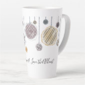 Personalisierte Aquarellwein Weihnachtskugel Latte Milchtasse (Rechte Ecke)