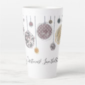 Personalisierte Aquarellwein Weihnachtskugel Latte Milchtasse (Vorderseite)