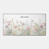 Personalisierte Aquarellwiesen-Wildblumen Schreibtischunterlage (Vorderseite)