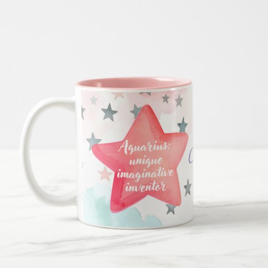 Personalisierte Aquarius Zodiac Tasse für Girl (Links)