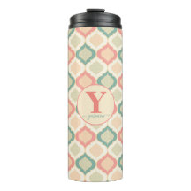 Personalisierte Arabesque Koralle, Grün und Creme