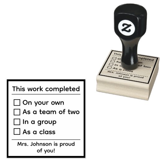 Personalisierte Arbeit abgeschlossen Lehrer Rubber Gummistempel (Stempel)