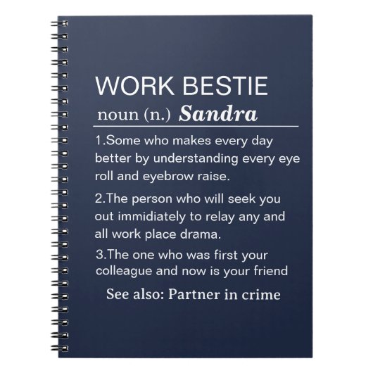 Personalisierte Arbeits-Beste-Freundin-Definition Notizblock (Vorderseite)