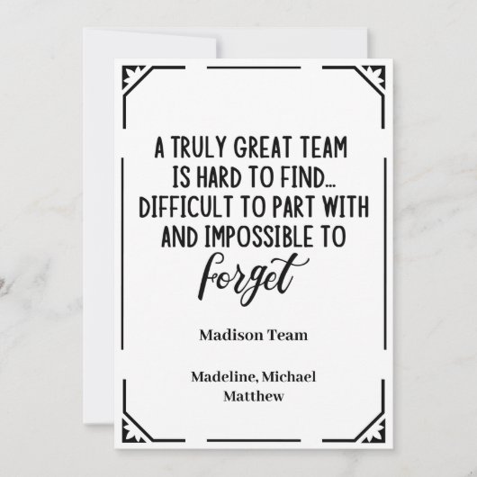 Personalisierte Arbeitskollegin Verlassend anwesen Einladung (Vorderseite)