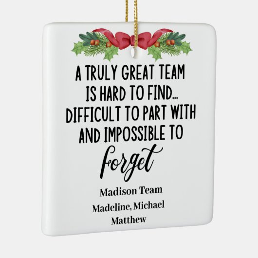 Personalisierte Arbeitskollegin Verlassend anwesen Keramikornament (Rechts)