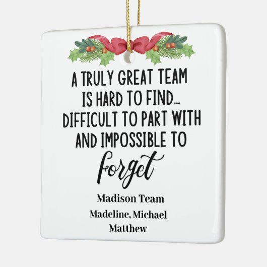 Personalisierte Arbeitskollegin Verlassend anwesen Keramikornament (Links)