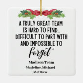 Personalisierte Arbeitskollegin Verlassend anwesen Keramikornament (Rückseite)