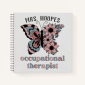 Personalisierte Arbeitstherapeutin Butterfly Notizblock (Vorderseite)