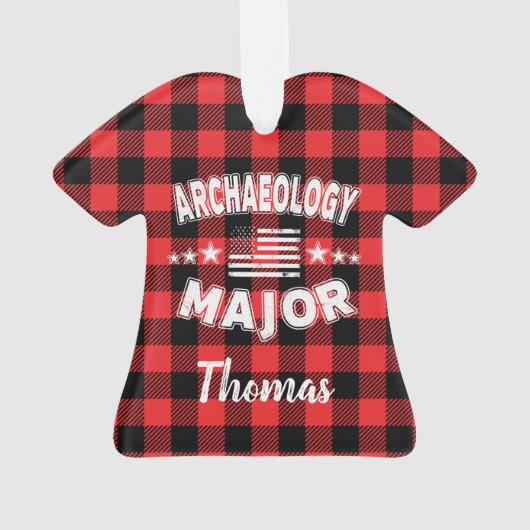 Personalisierte Archäologie Student US-Flagge Kari Ornament (Rückseite)