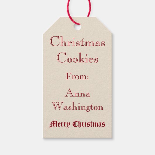 Personalisierte Argyle-Weihnachtsplätzchen-Geschen Geschenkanhänger (Vorderseite)