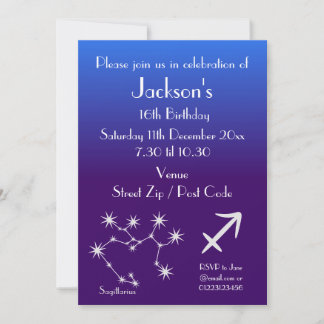 Personalisierte Aries-Sternzeichen-Galaxie-Party-E Einladung