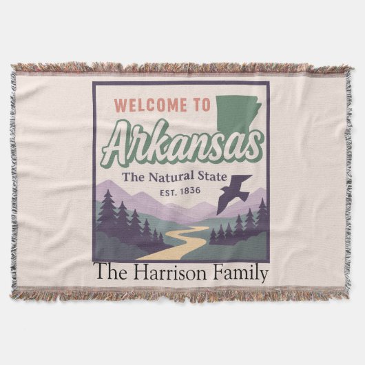 Personalisierte Arkansas-Wurfdecke Decke (Vorderseite)