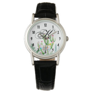 Personalisierte Armbanduhr Boho Lama Boheme Kaktee
