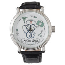 Personalisierte Armbanduhr mit Namen der Pflegekra