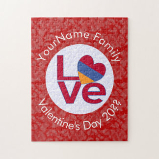 Personalisierte armenische rote Buchstaben LOVE-Fl Puzzle